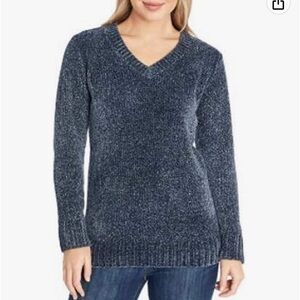 Orvis Navy Chenille Tunic Sweater Size Medium